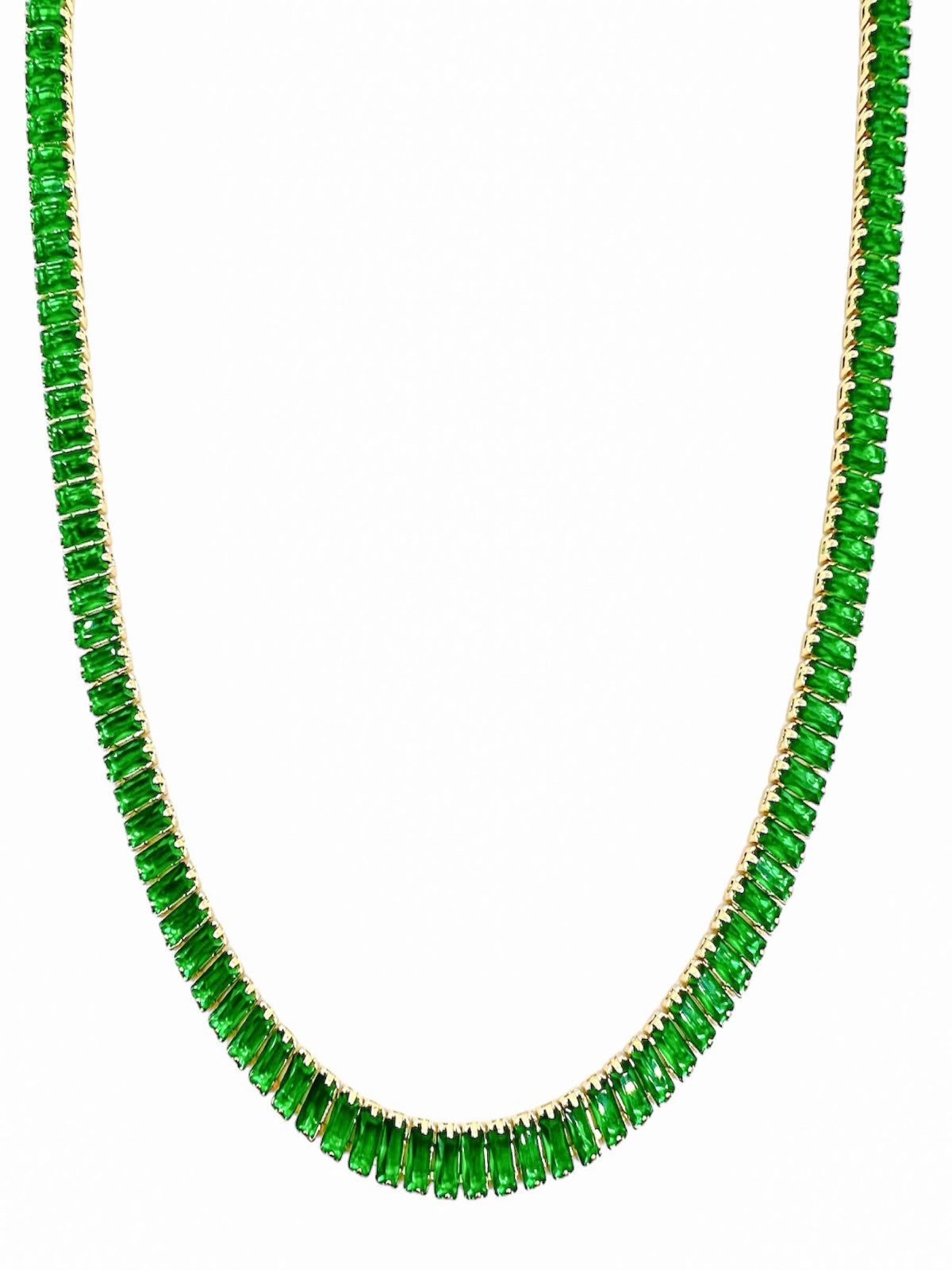 Emerald Cut Tennis Necklace