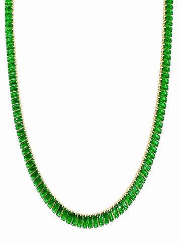 Emerald Cut Tennis Necklace